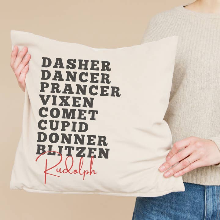 Fodera per cuscino con nomi di renna per la vendita all'ingrosso da parte di Go Charlotte