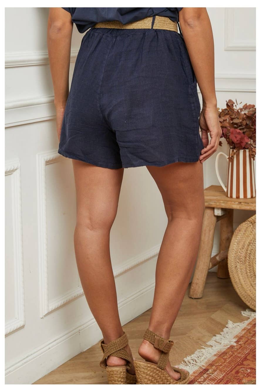 LÉA & LUC – wholesale Shorts – Dam – Shorts i 100 % linne med bälte REF. 505733