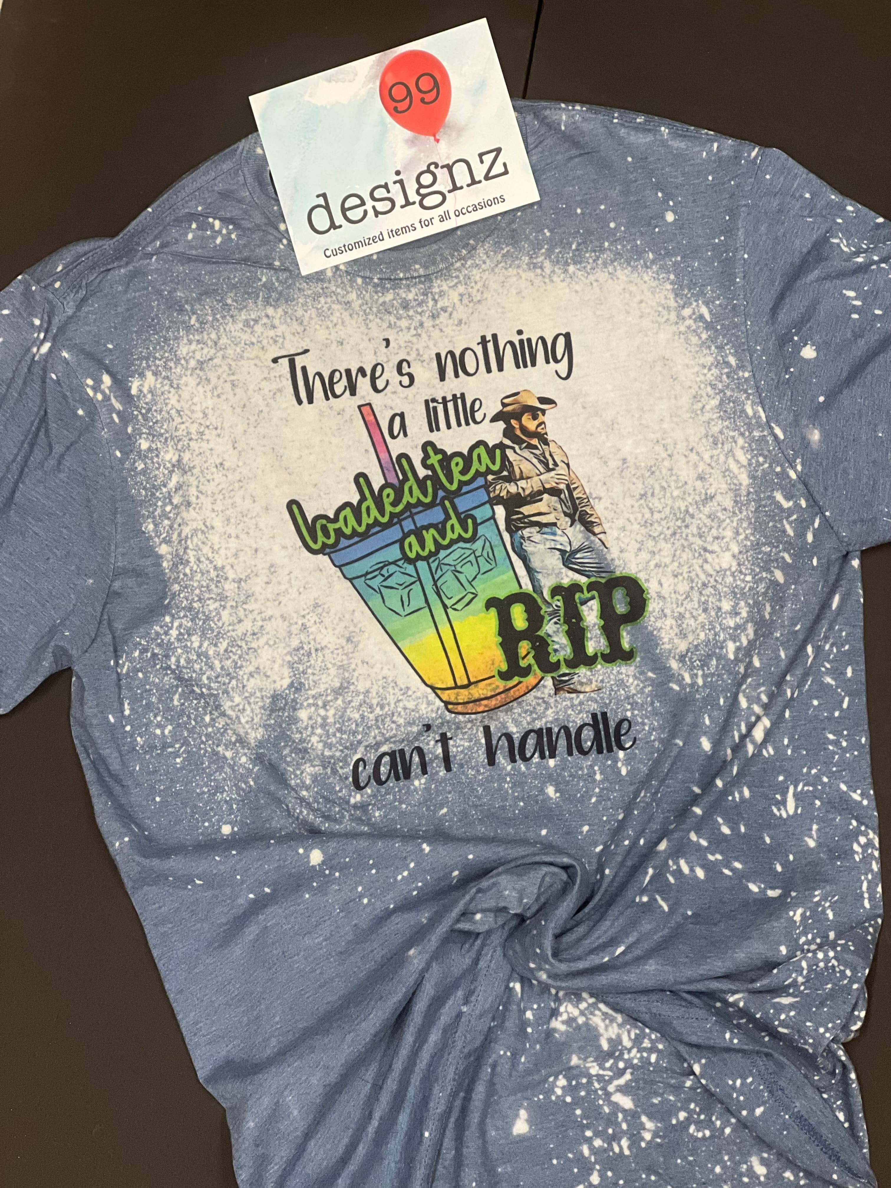 99designz – Engroshandel T-shirt med print - Dame – Læsset te og RIP Yellowstone-bleget Tee1