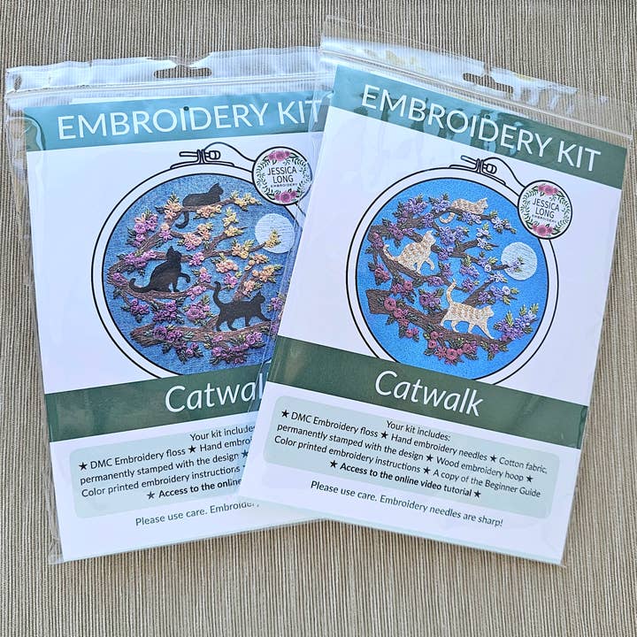 Jessica Long Embroidery - Wholesale Embroidery/Cross Stitch Supplies - Cats & Full Moon Embroidery Kit3