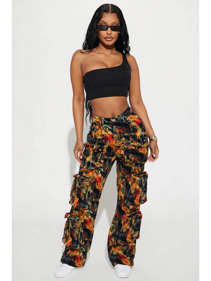 5besties inc - Wholesale Jeans - Women's - TIE DYE PRINT UTILITY CARGO JEANS8