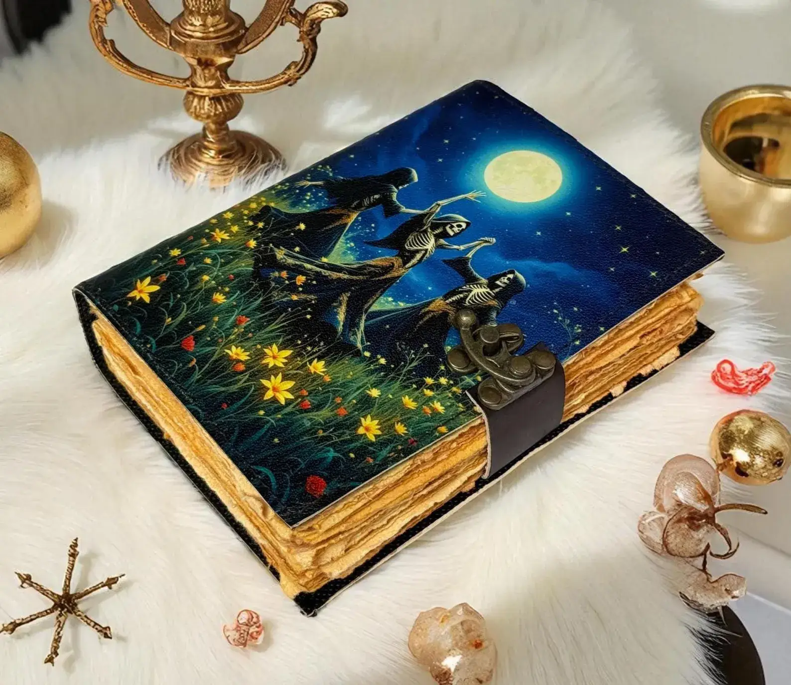 MNM HANDICRAFTS - Wholesale Journal/Diary - Leather Grimoire Journal Moon Tree Book of Shadows Witchcraf5