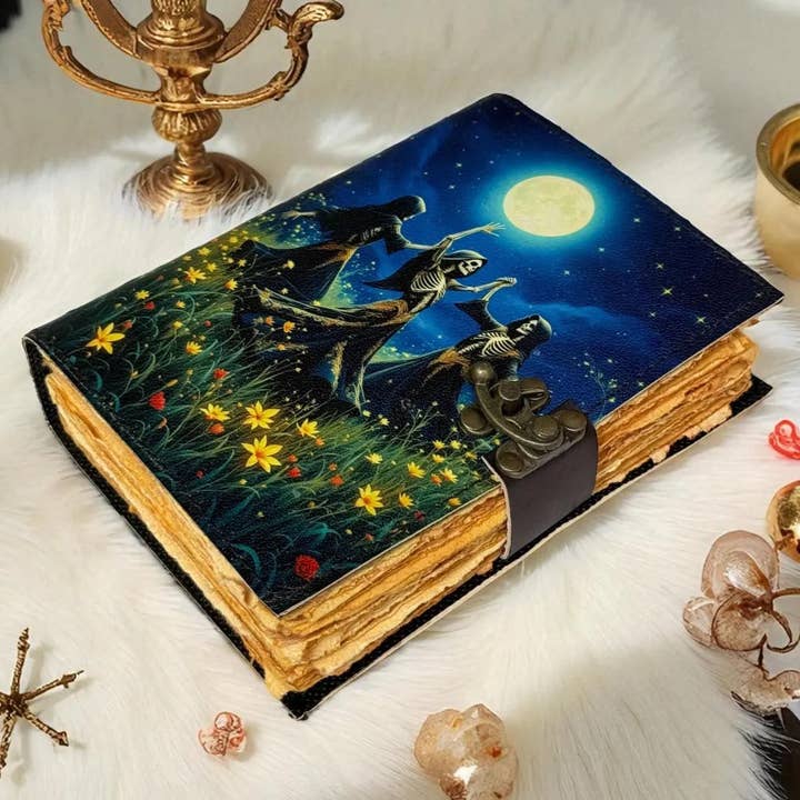 MNM HANDICRAFTS - Wholesale Journal/Diary - Leather Grimoire Journal Moon Tree Book of Shadows Witchcraf5