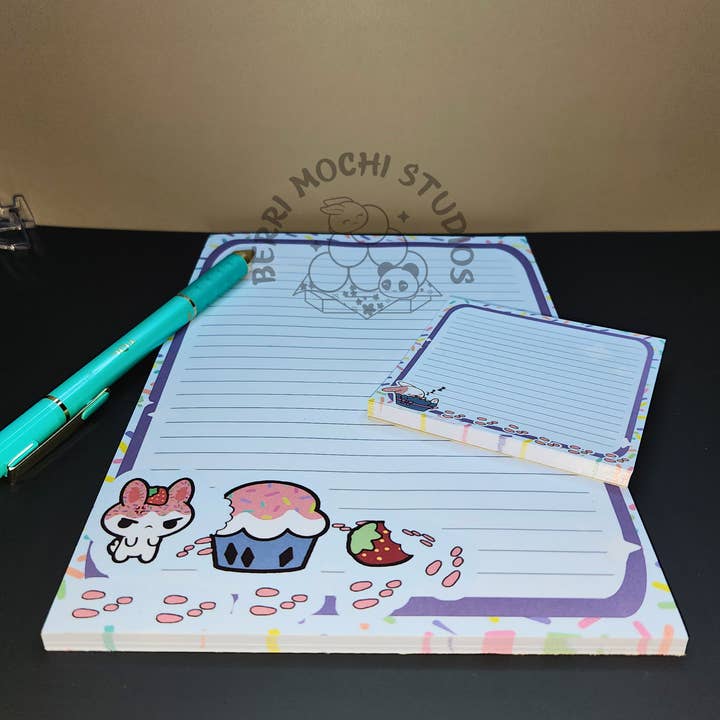 Berri Mochi Studios - Wholesale Notepad - Hangry Bun Stationery Set (50 Sheet Notepad/50 Sheet Memo)