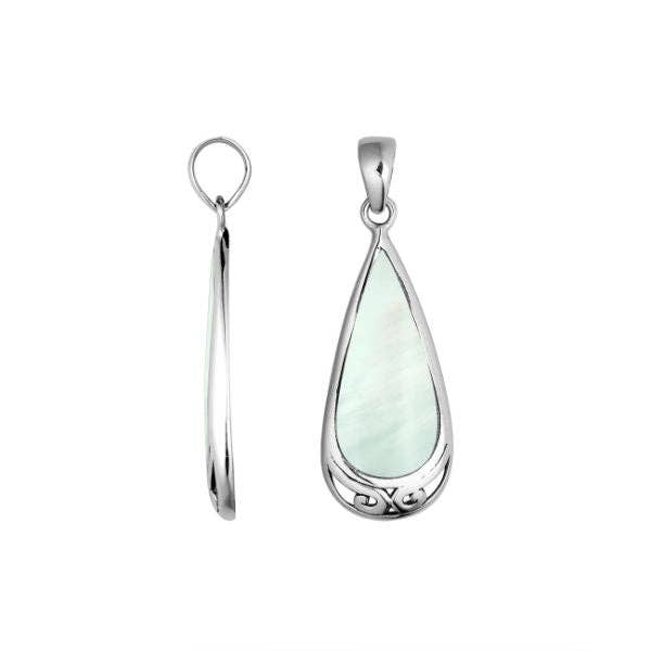 AP-6254-MOP Pendentif Élégant en Argent Sterling avec Nacre en Forme de Goutte pour Acheteurs en Gros pour la vente par Bali Designs