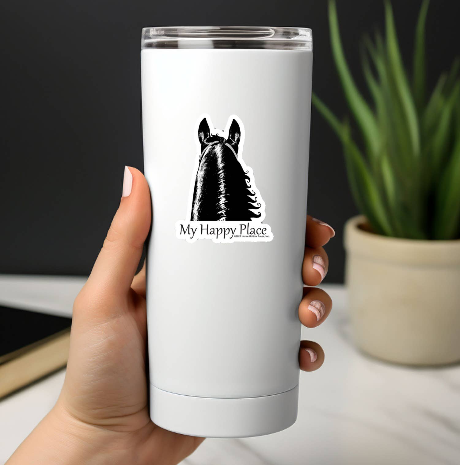 Horse Hollow Press - Wholesale Sticker - 3" Tumbler Horse Sticker / My Happy Place / WATERPROOF9