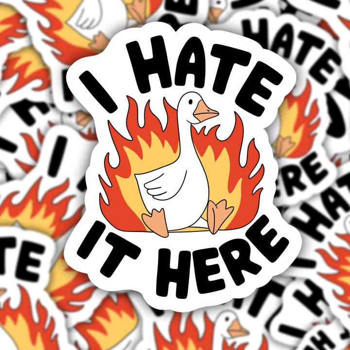 Grumpy Greetings Co. - Wholesale Sticker - I Hate It Here Goose Sticker