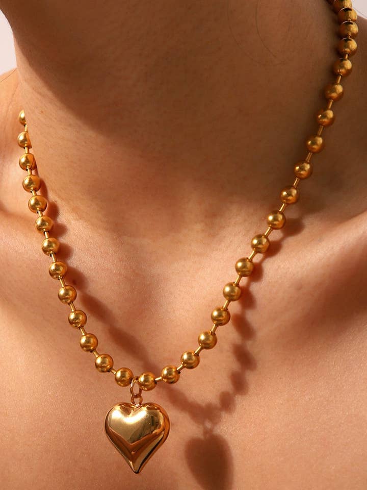 18K guldpläterat vattentätt halsband i rostfritt stål - 6994 för wholesale av Mia Accessories