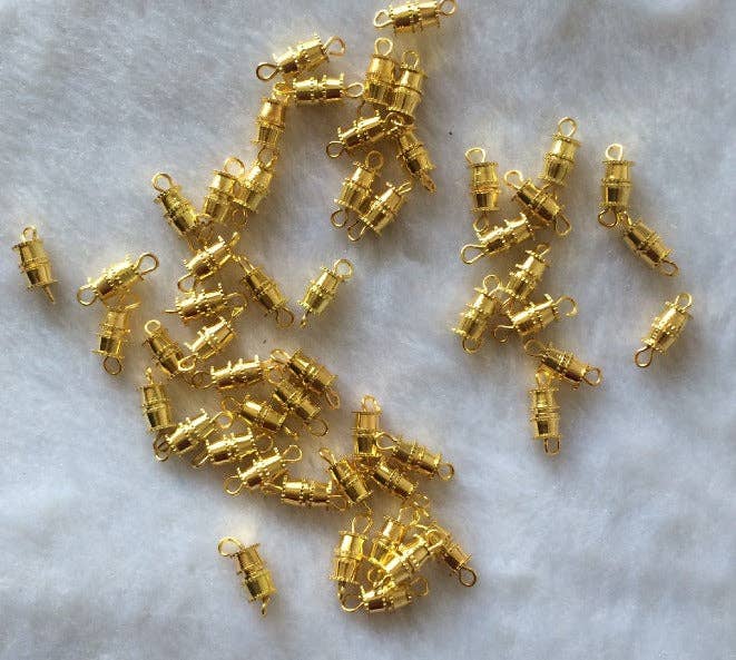 Barrel Clasp, Gold Brass or Silver Nickel Plated Screw Barre for wholesale on Faire0
