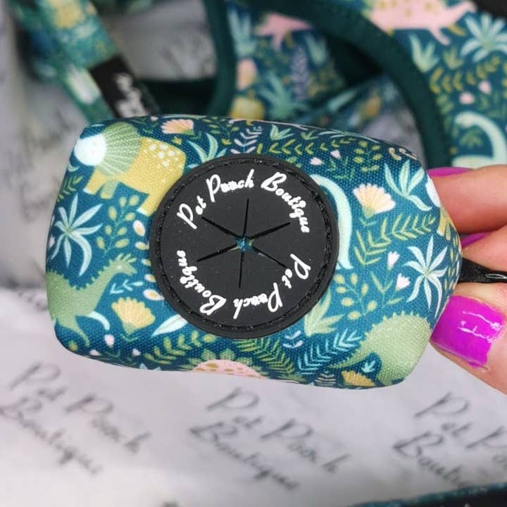 Dino Rawr Dinosaur Dog Poo Bag Holder *Free roll of poo bags for wholesale by Pet Pooch Boutique