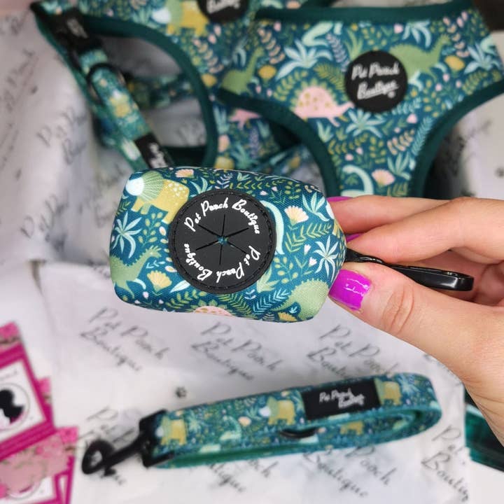 Dino Rawr Dinosaur Dog Poo Bag Holder *Free roll of poo bags for wholesale by Pet Pooch Boutique
