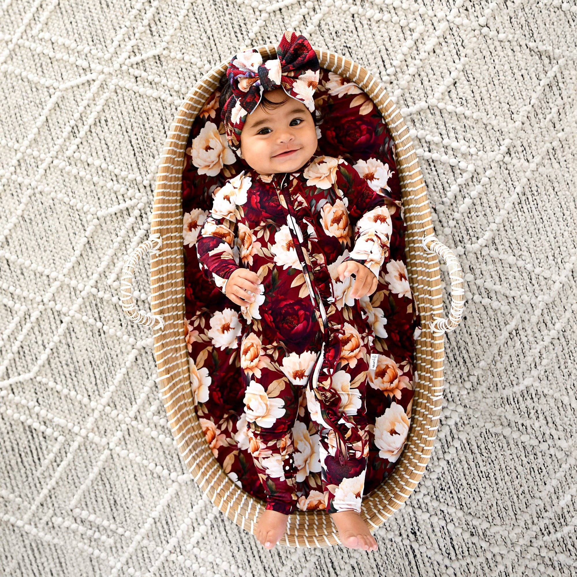 Gigi and Max - Wholesale Jumpsuit - Baby - Maya RUFFLE ZIP Bamboo One Piece Floral Baby Clothing15