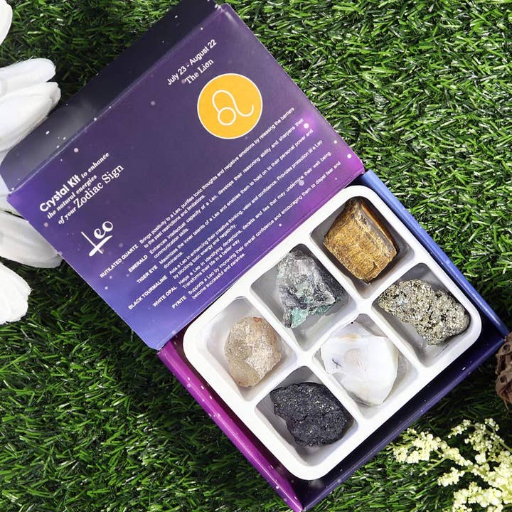 Leo Zodiac Crystal Kit - Horoscope Set for wholesale by Natures Artifacts Inc