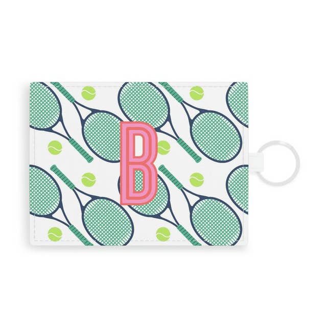 Tennis | Single Initial Card Case | Business Card Holder for wholesale by Clairebella Personalized Gifts & Pillows