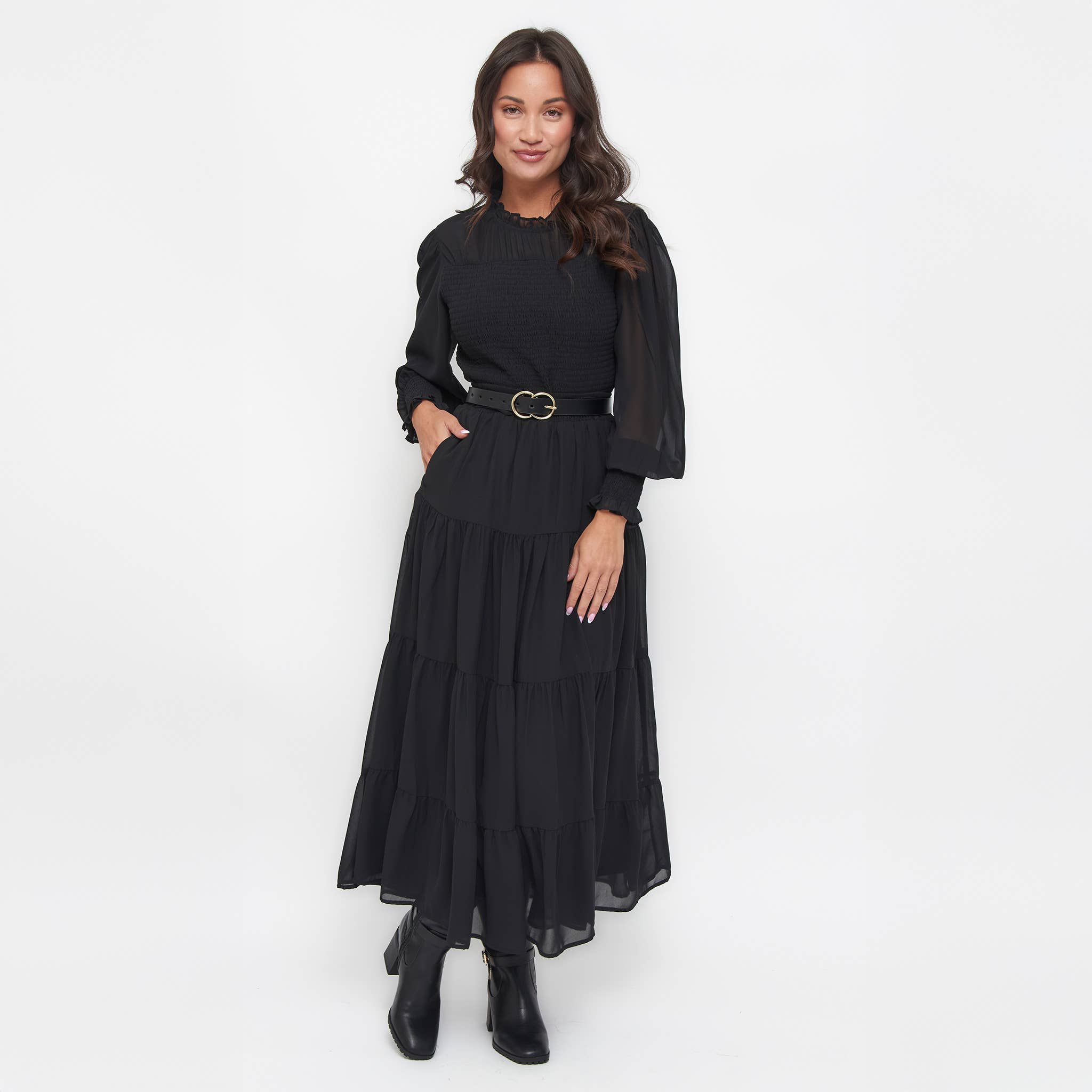 Elsie & Zoey - Vendita all'ingrosso Gonna - Donna - Gonna Maxi a Strati Hazel Georgette18