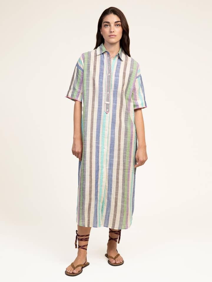 ABITO MIDI IFAYA blu per la vendita all'ingrosso da parte di Maison Anje