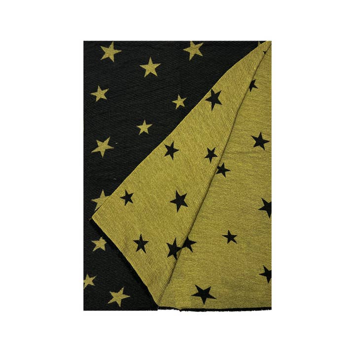 Fashion Scarf World - Wholesale Scarf - Women's - Reversible Pleated Star Print Wool Scarf