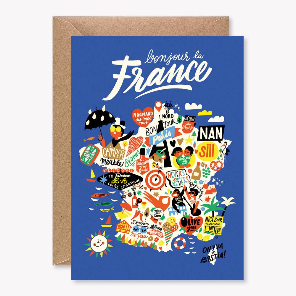 Lulu la nantaise - Wholesale Everyday Greeting Card - Hello France - Greeting card0