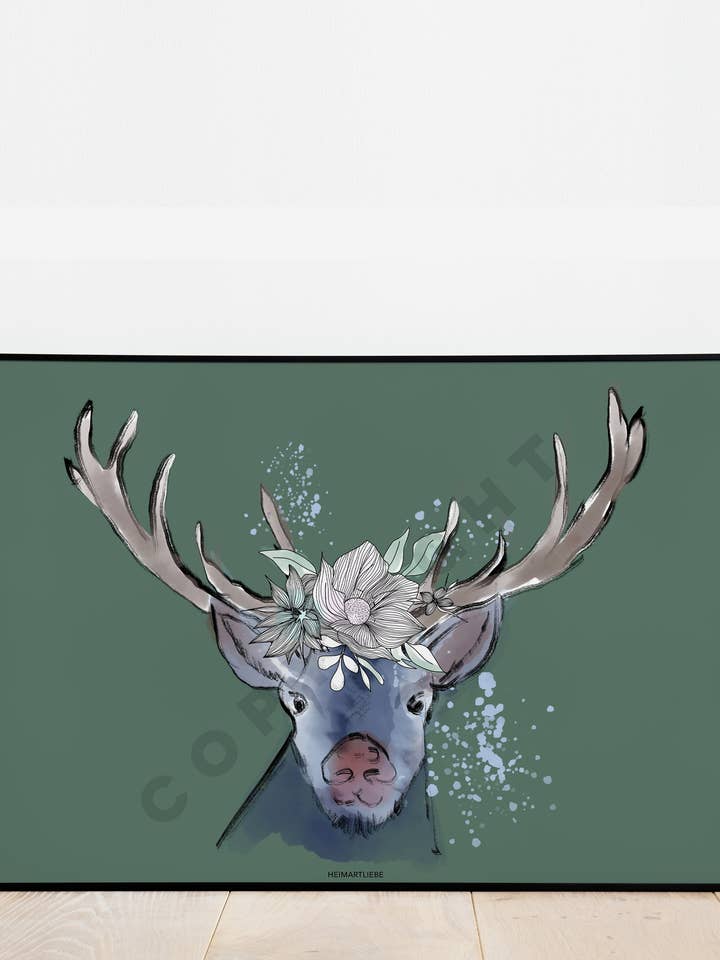 PRINT - MEERLIEBE DEER for wholesale by HEIMARTLIEBE®