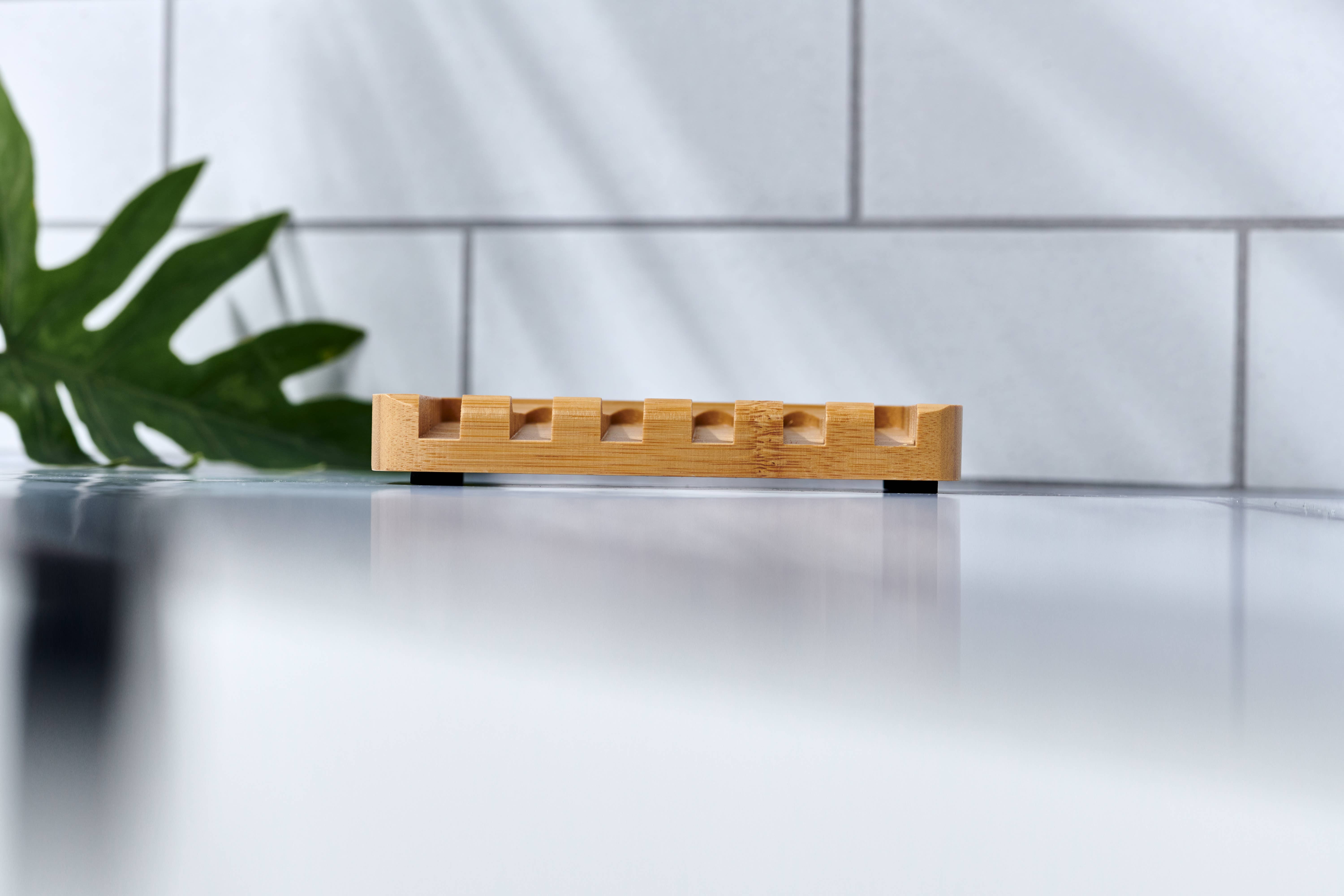 Desesh - Wholesale Bath Soap Dish - Bamboo Waterfall Self-Draining Soap Dish (Unbranded)4