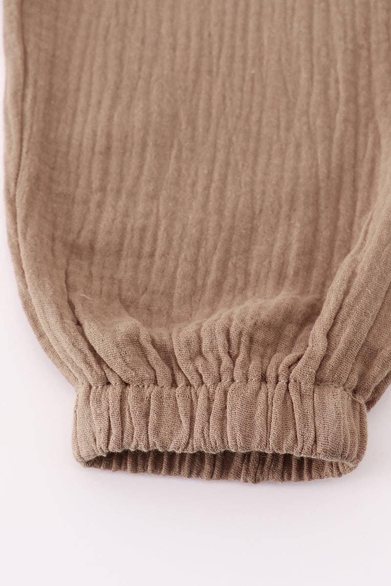 Mom & Co. - Wholesale Top & Pant Set - Baby - Premium Caramel muslin boy set4