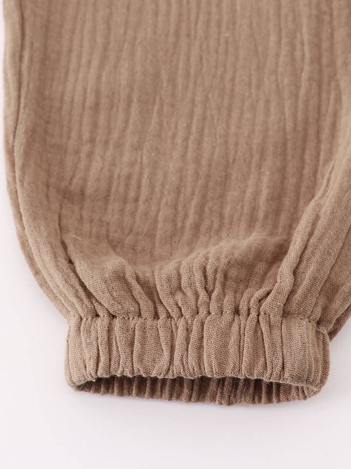 Mom & Co. - Wholesale Top & Pant Set - Baby - Premium Caramel muslin boy set4