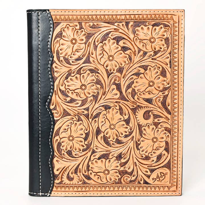 LS Western - Wholesale Journal/Diary - ADBG1196 American Darling Western Hand Tooled Leather Portfolio Bag Genuine Leather5