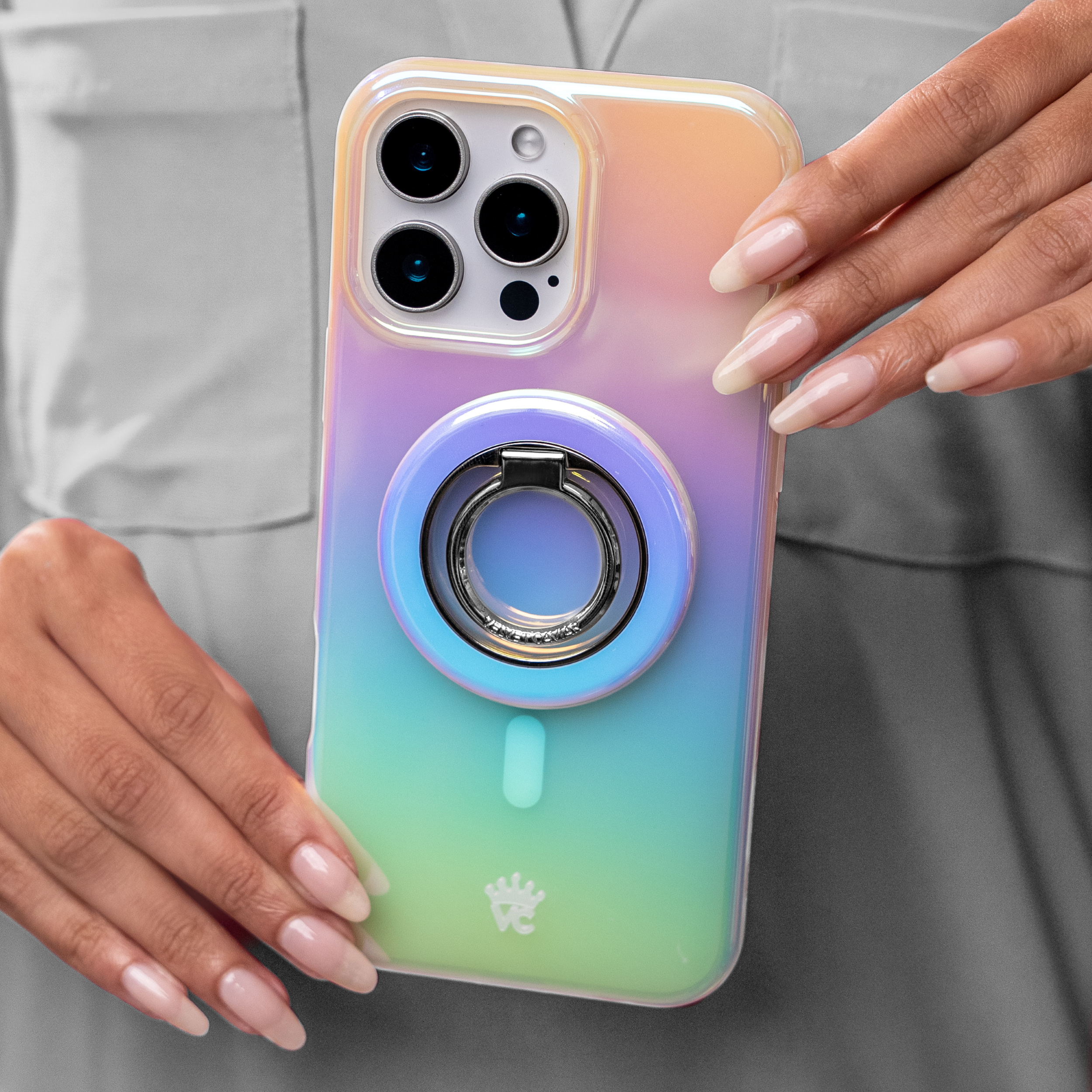 VELVET CAVIAR - Wholesale Phone Grip - Magnetic Phone Ring & Stand - White Opal1