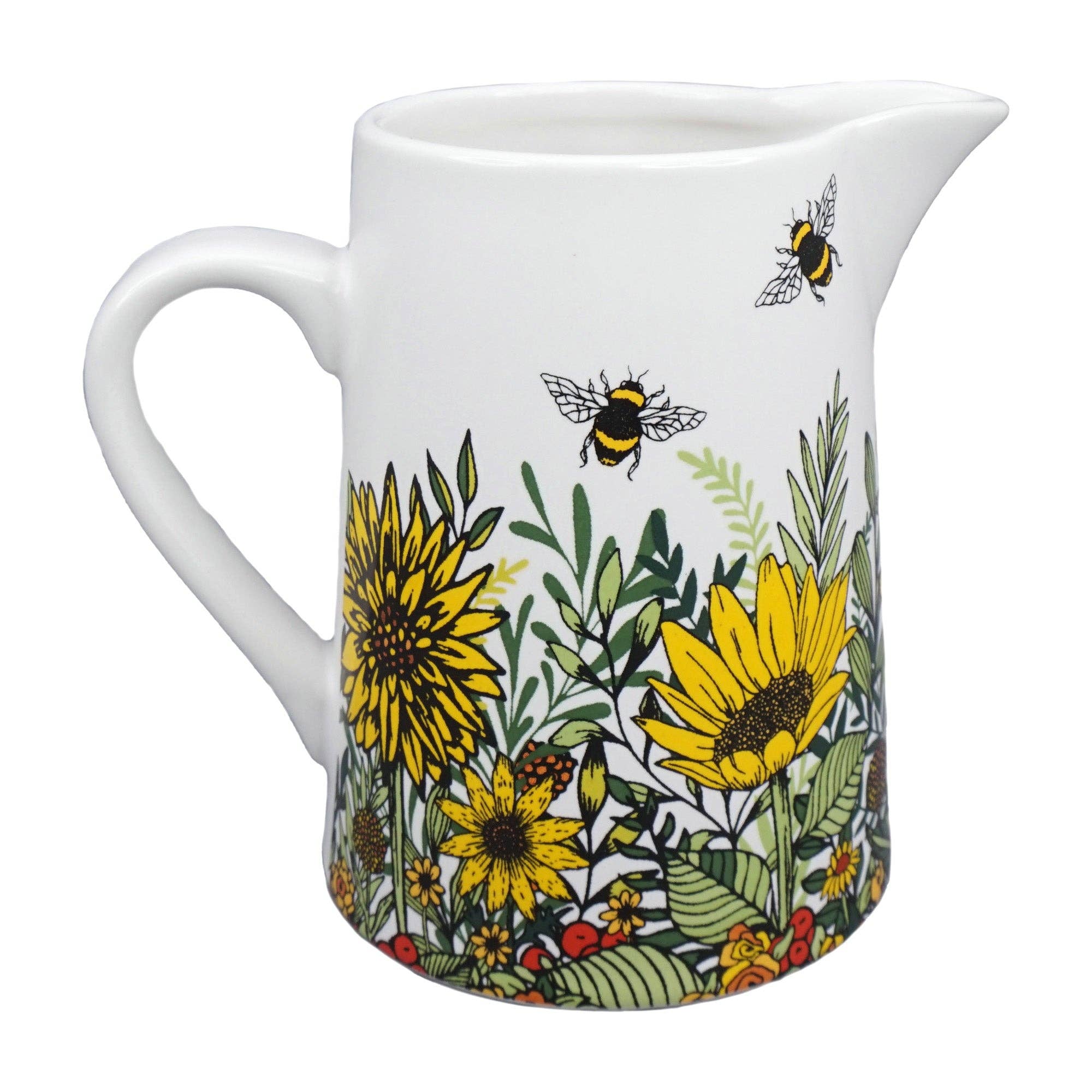 Half Moon Bay By Design - Wholesale Jug - Ceramic Jug Pitcher Vase Sunflower Bee Honey1