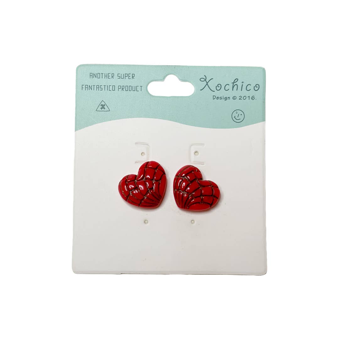 Xochico - Wholesale Stud/Post Earrings - Pan Dulce Concha Heart Stud Earrings