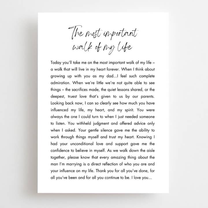 Bröllopskort - Brud till sin pappa - Brud/brudgum för wholesale av The Lettery Studio