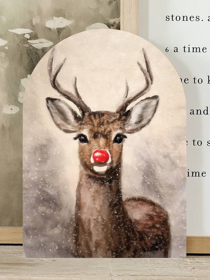 Rudolph Vintage Print, Arch | Holiday 2025 for wholesale by Lily and Sparrow