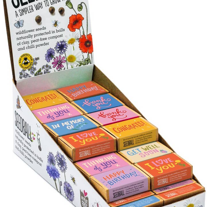 Seedball – wholesale Plant seeds – 50 Seed Boxes with Display Box
