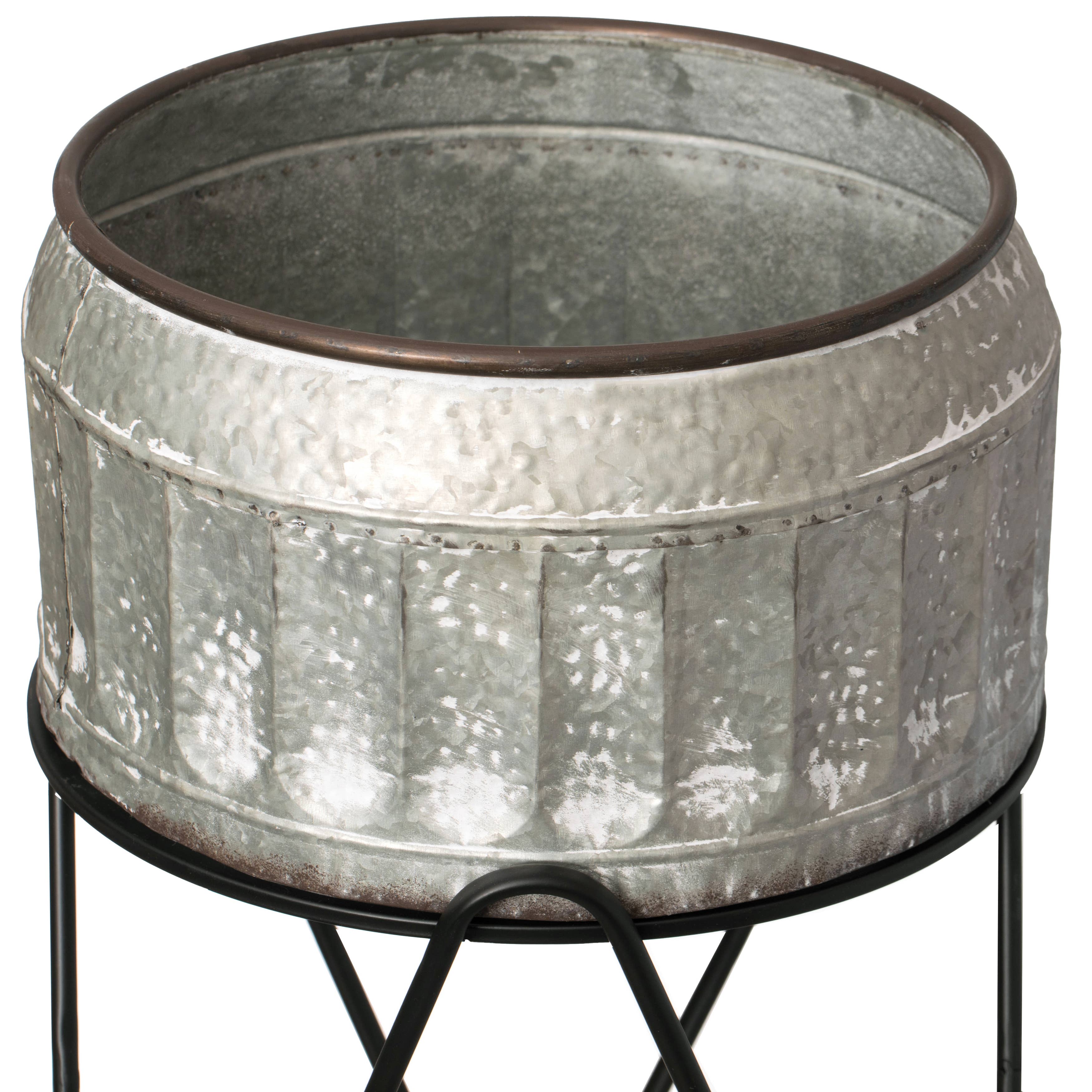 Quickway Imports - Wholesale Ice Bucket - Galvanized Metal Ice Bucket Beverage Cooler Tub with Stand9