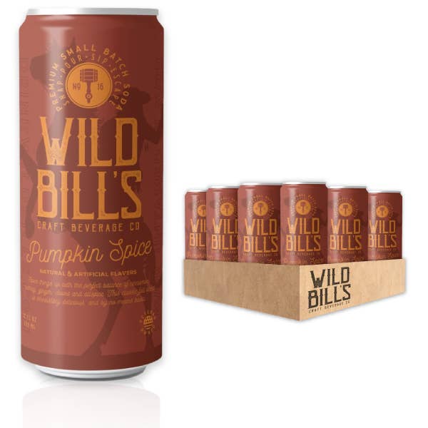 Wild Bill’s Craft Beverage Co. - Wholesale Soda/Carbonated Drink - Pumpkin Spice - Premium Cane Sugar Soda, 12-Pack, Cans1