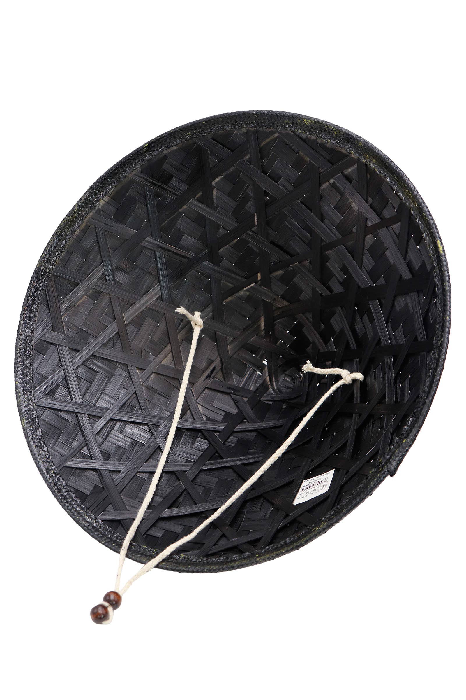 NOIR Chapeau Ninja Samurai Coolie Rice élégant en bambou noir en vente sur Faire3