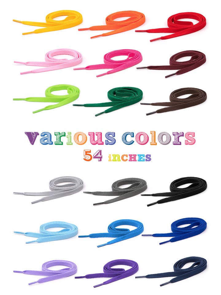 KC Factory - Wholesale Shoelaces - Unisex - Shoe laces (Thin Flat 54in)