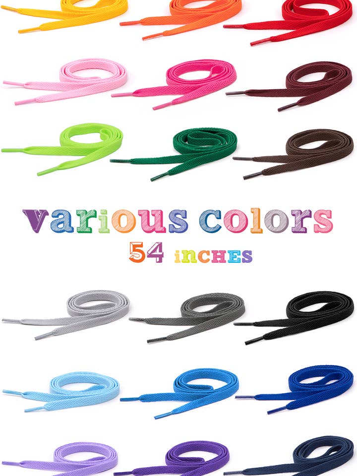 Shoe laces (Thin Flat 54in) for wholesale by KC Factory