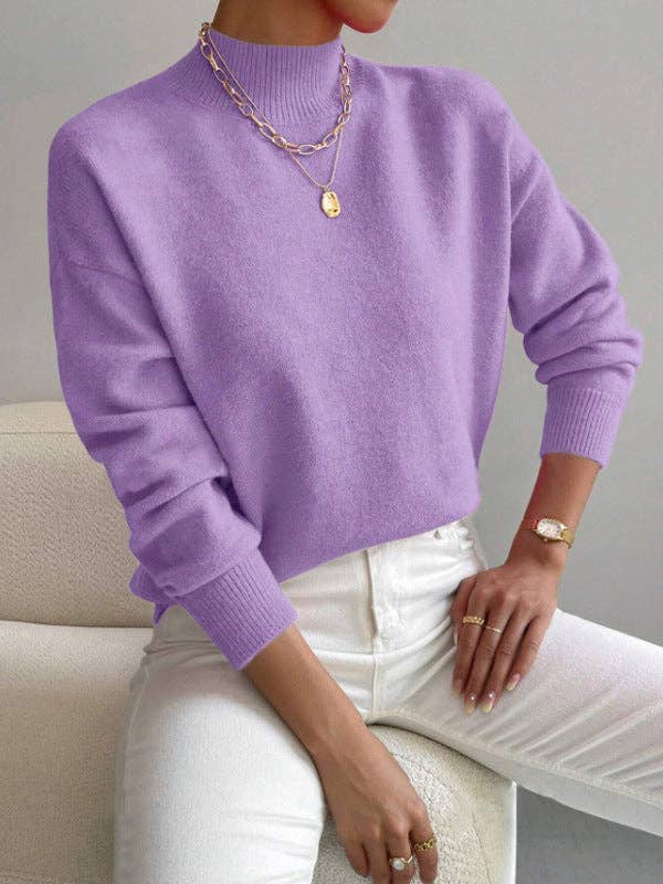 Masyal - Wholesale Knit Sweater - Women's - Autumn Winter Half Turtleneck Long Sleeve Sweater6