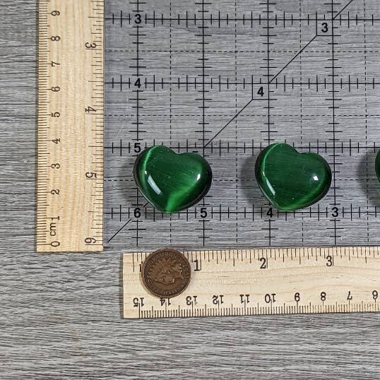 Keystone Crystals - Wholesale Spiritual Stone/Crystal - Fiber-Optic Cat's Eye Heart Puffy 1-Inch Wholesale Gemstone