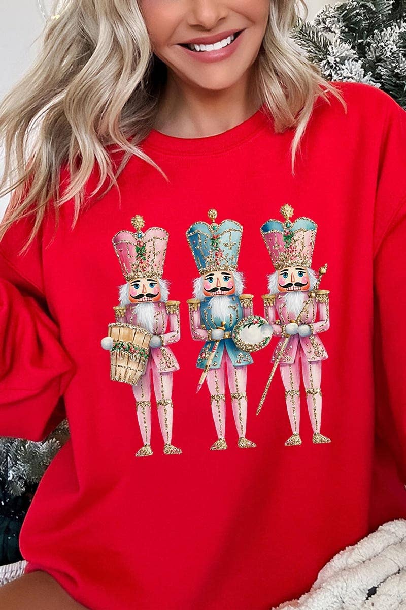 COLORBEAR - Venta al por mayor Camiseta estampada - Mujer - Sudadera gráfica rosa de Cascanueces de Navidad7