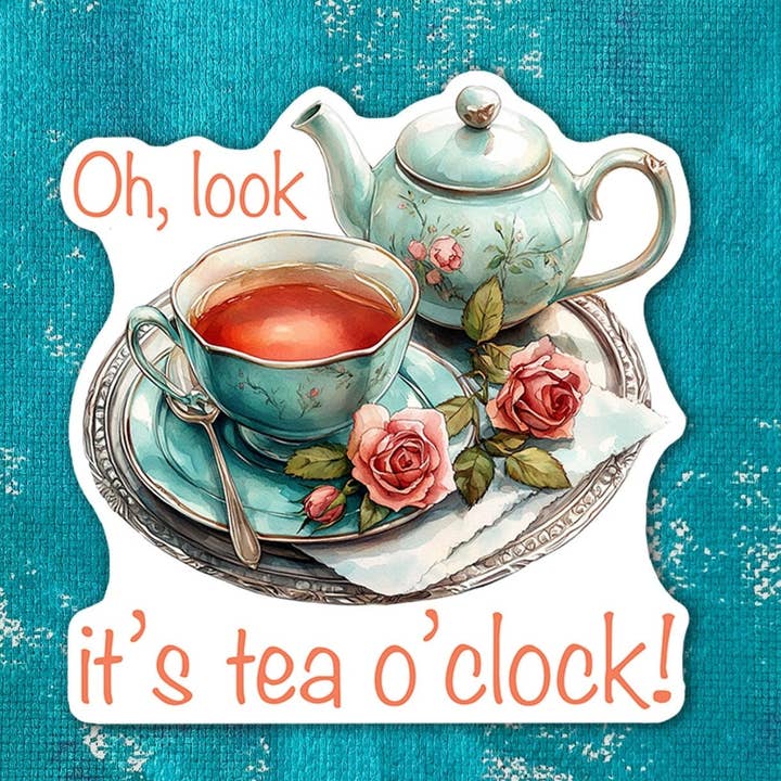 Autocollant Vinyle Tea O'Clock pour la vente par Art Bujo Boutique
