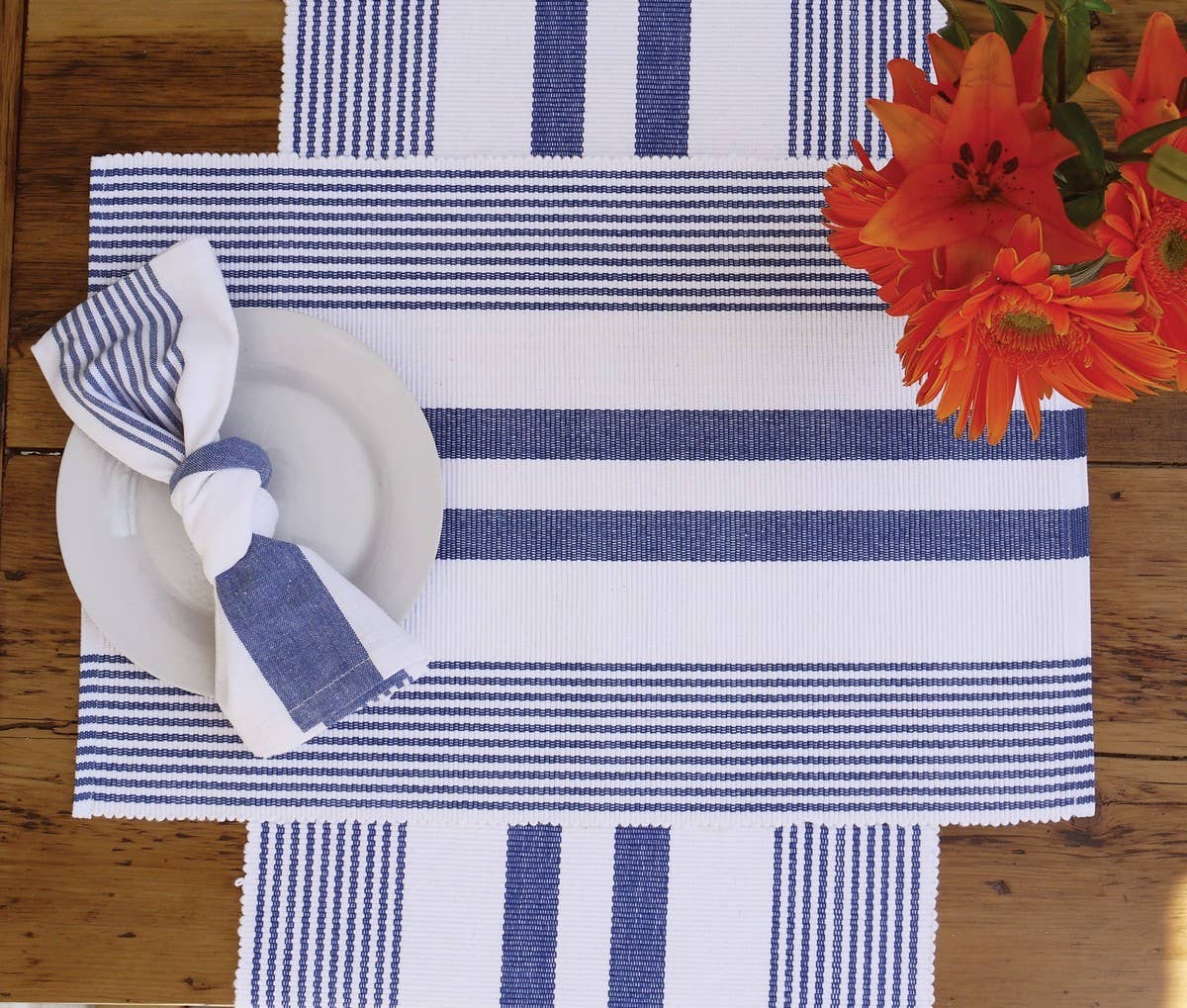 C&F Home - Wholesale Dinner & Cloth Napkin - Blue & White Striped Napkin1