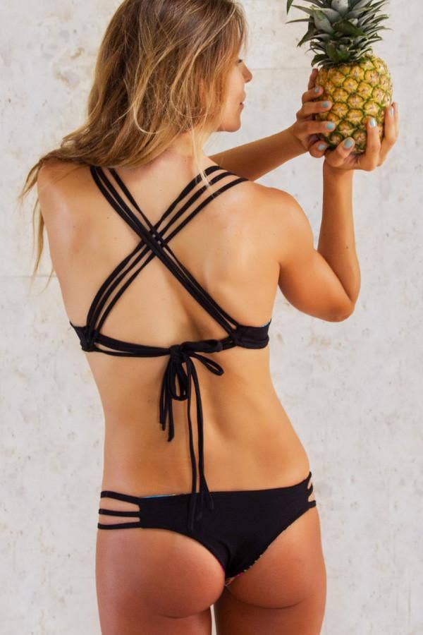 BiancaBikinis - Wholesale Swim Top - Women's - Stromboli Cross Back Top: Tropical Flower4
