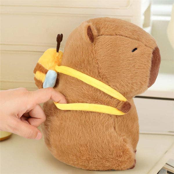 Showcase - Wholesale Stuffed/Plush Toy - Kids & Baby - Capybara 9" Kawaii Bumblebee Backpack Plush Toy3