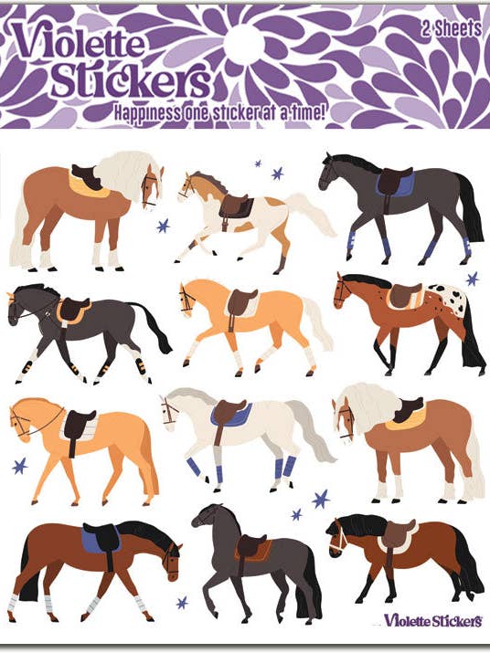 Autocollants pour chevaux d'équitation K302 pour la vente par Violette Stickers
