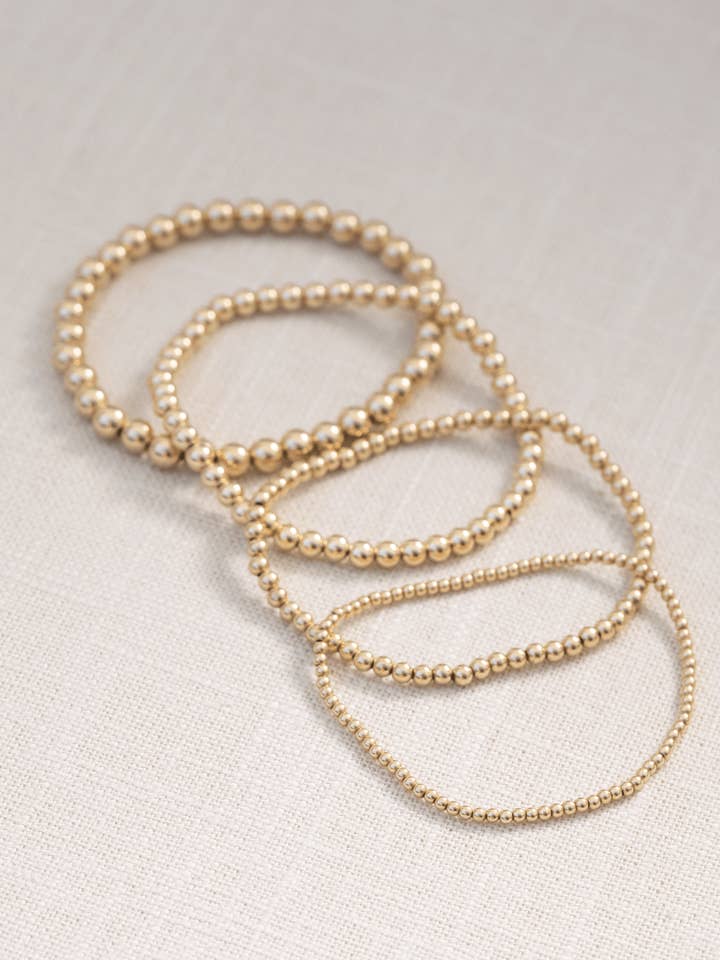 4mm gold ball bracelet for wholesale by Coast and Cove
