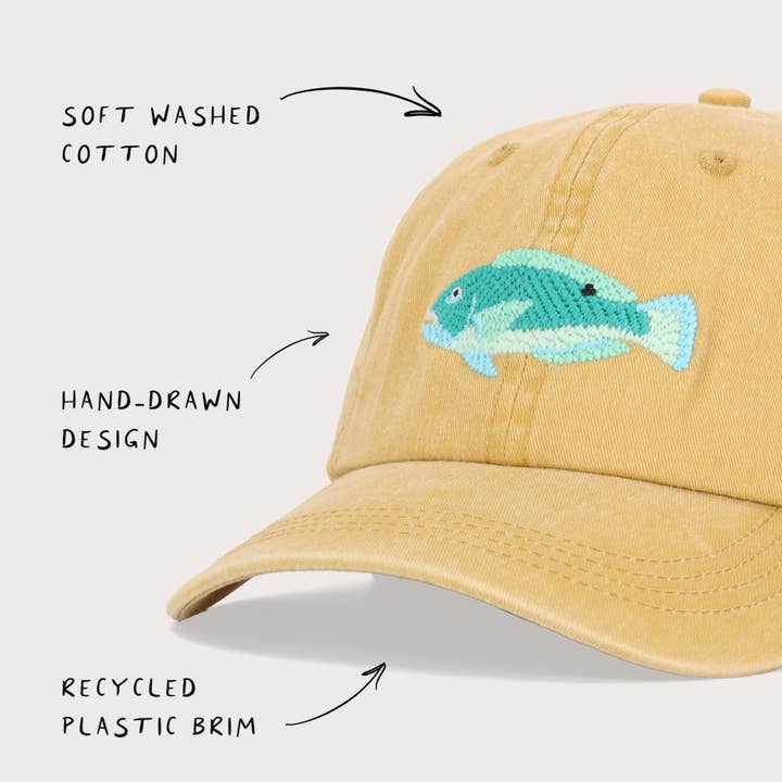 Pallion Point - Wholesale Baseball cap – Unisex - Tusky Fish Lid | Cotton Dad Cap in Mustard2