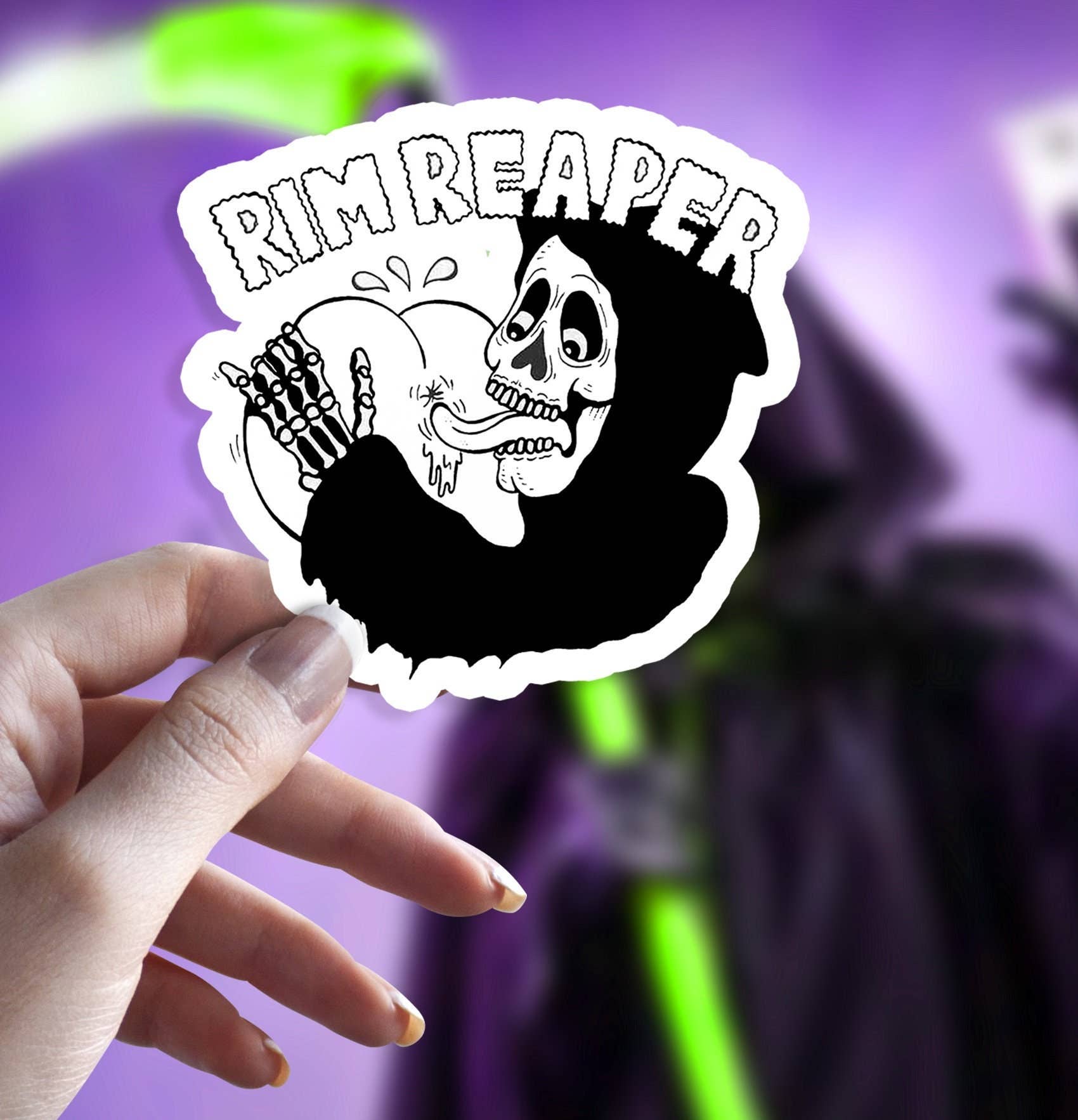 Sticker Bull - Wholesale Sticker - Rim Reaper Sticker, Grim Reaper Parody Sticker, Meme Sticker for Laptop, Phone, Waterbottle, Car2