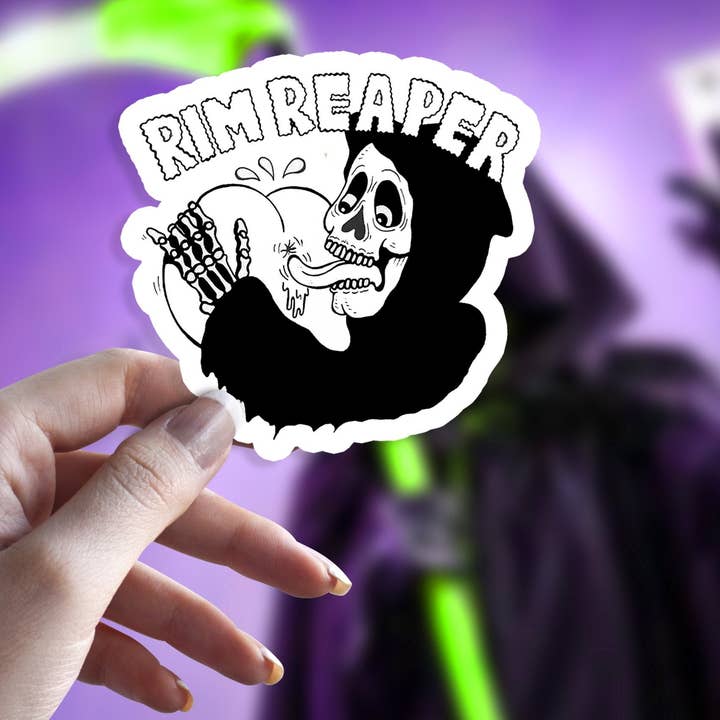 Sticker Bull - Wholesale Sticker - Rim Reaper Sticker, Grim Reaper Parody Sticker, Meme Sticker for Laptop, Phone, Waterbottle, Car2